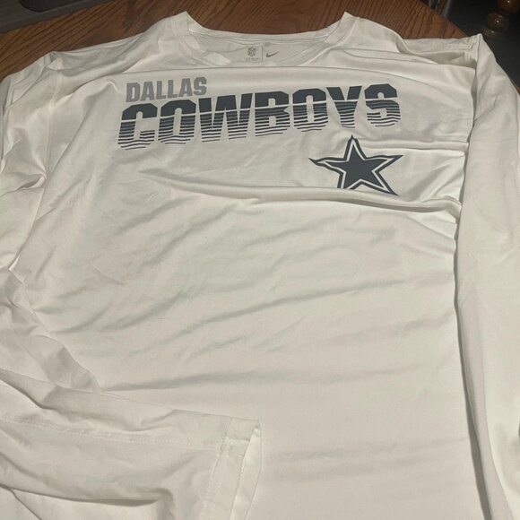 Dallas Cowboys Nike Tee On Field Apparel White Long Sleeve Mens 3XL - Picture 1 of 2